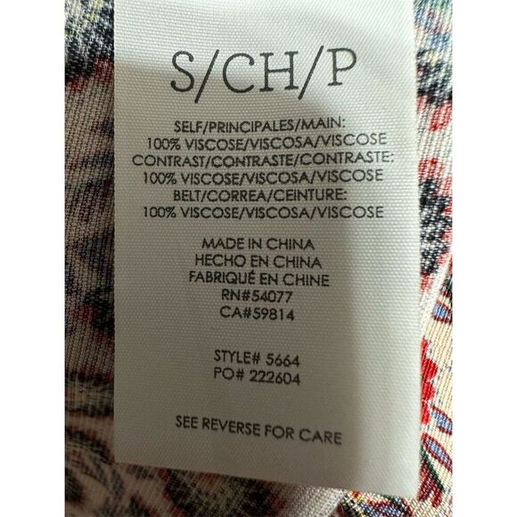 Cabi Kimono Poet Duster Jacket Dress Womens S Boho Patchwork Print Belted new - Picture 9 of 13